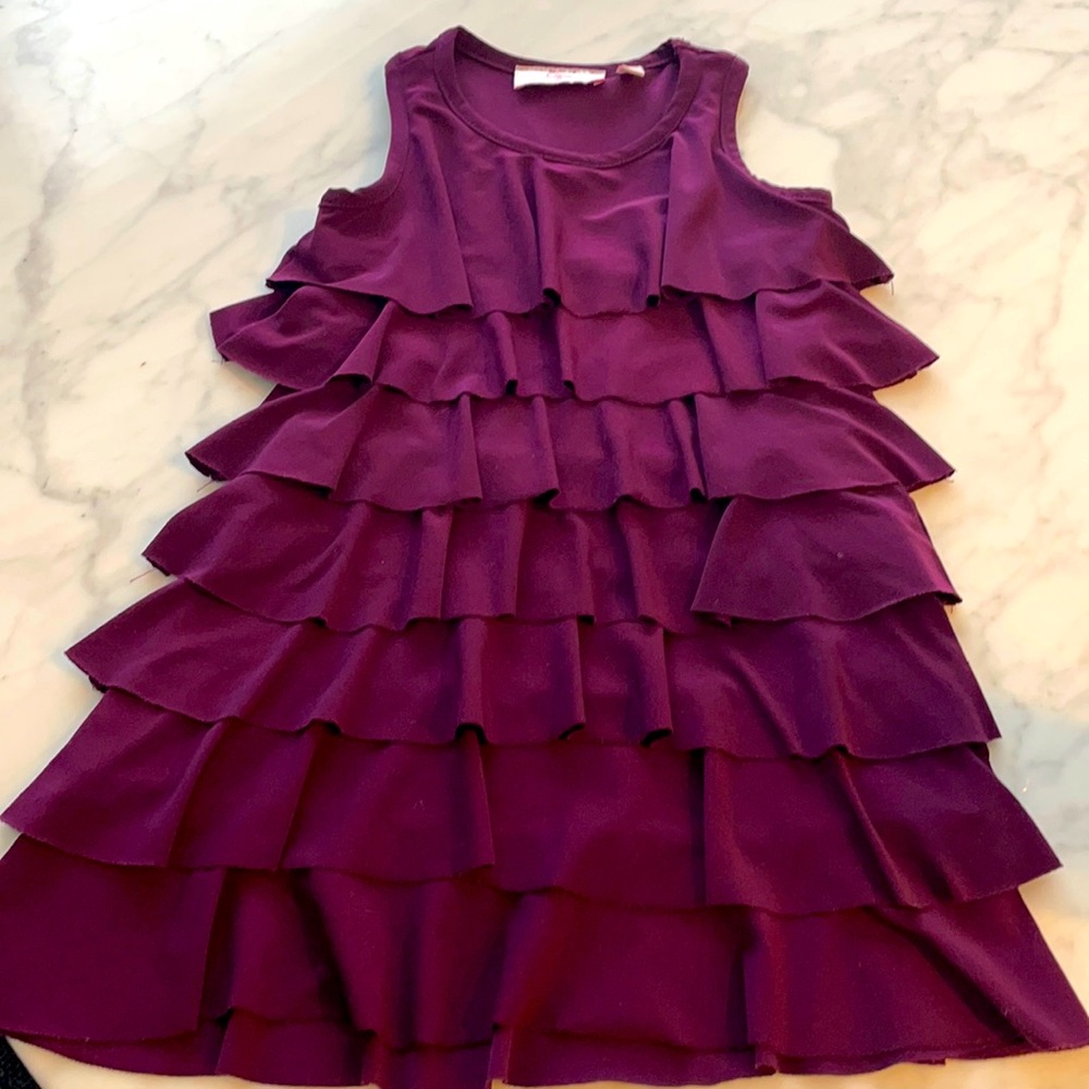 Aqua plum ruffled dress
